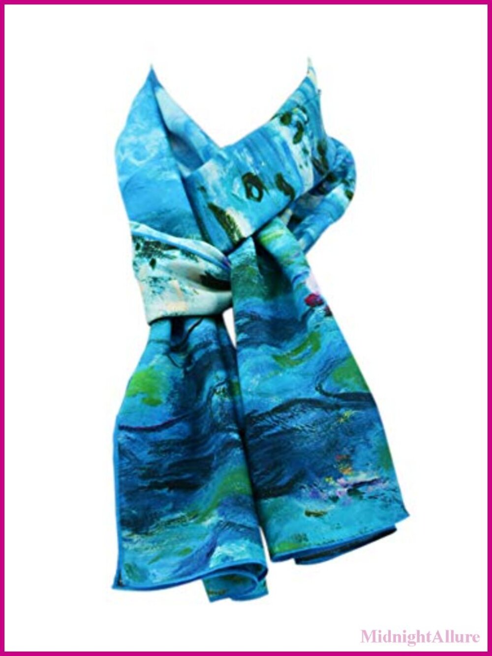 100% Silk Scarf Van Gogh Gauguin Monet Painted Art Shawl Wrap